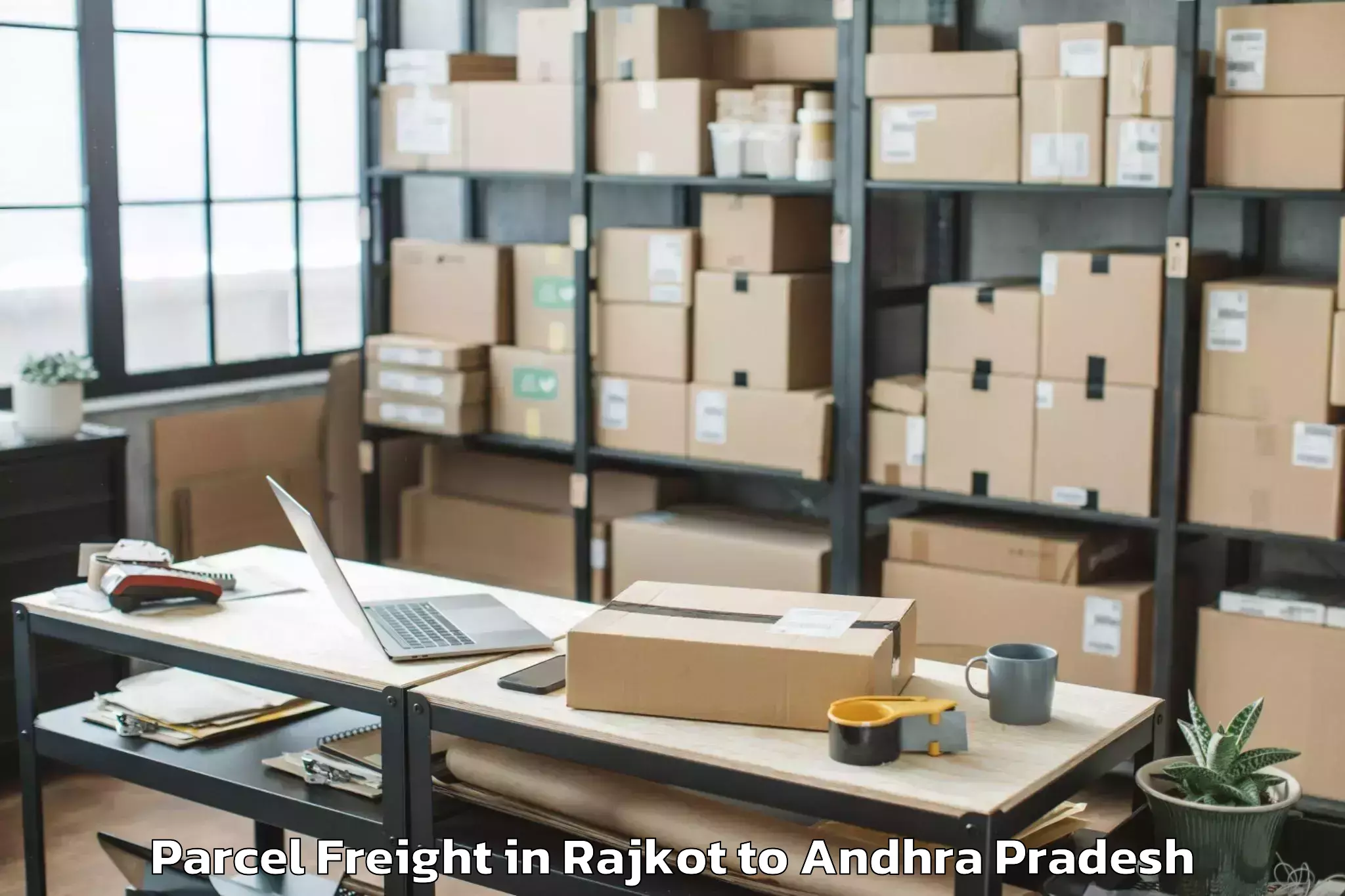 Book Rajkot to Vajrapukotturu Parcel Freight Online